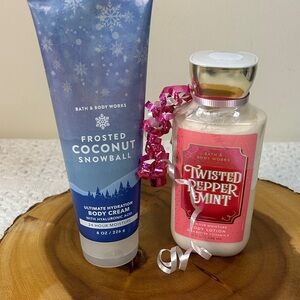 Bath‎ & Body Works lotions, Twisted Peppermint and Coconut Snowball new